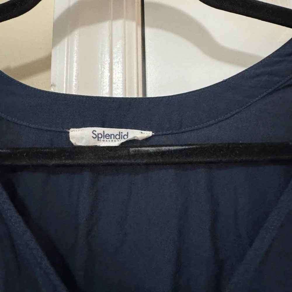 Splendid Deep Blue Twist Front Blouse - Picture 2 of 5
